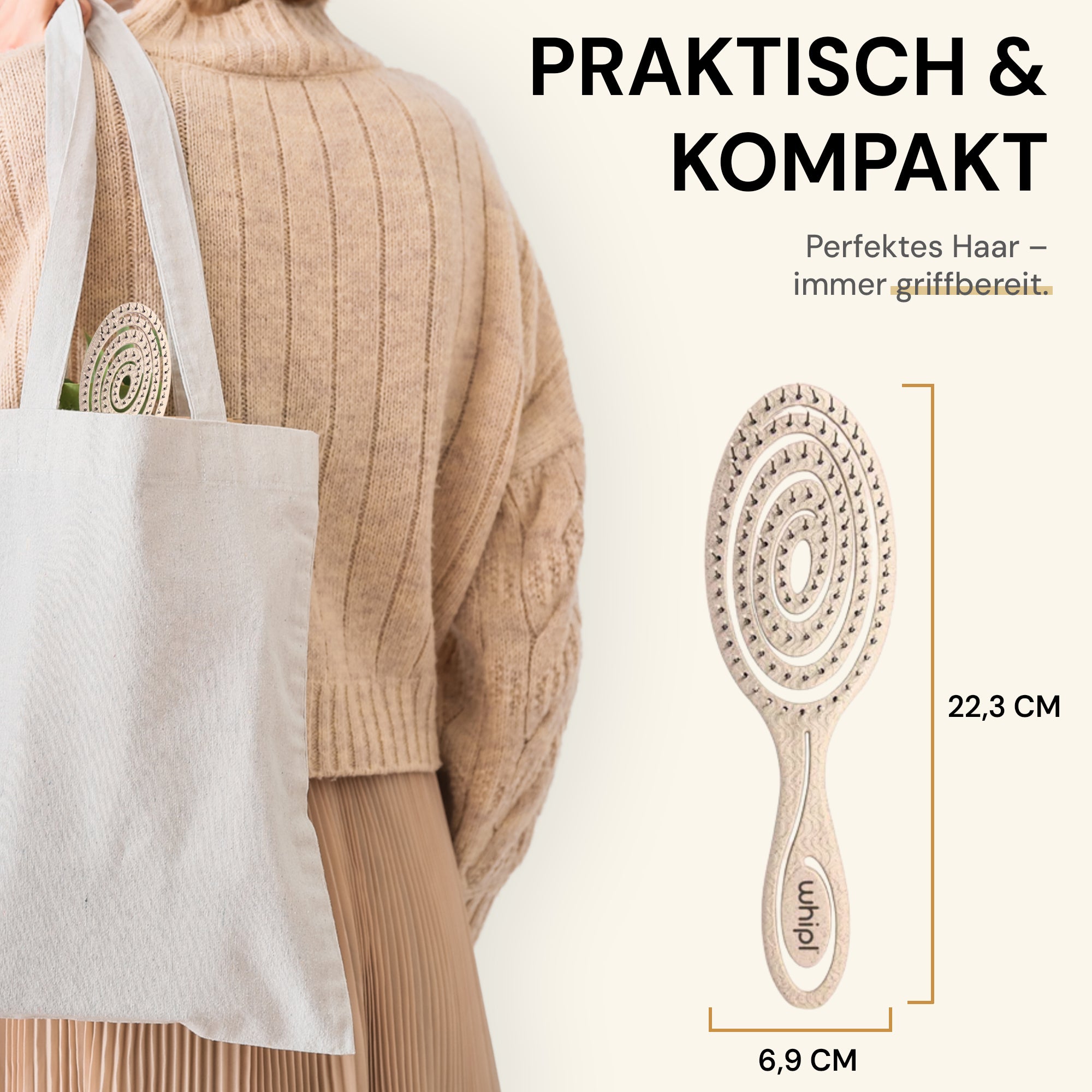 Cepillo desenredante con muelles helicoidales orgánicos Whipl™ Snail