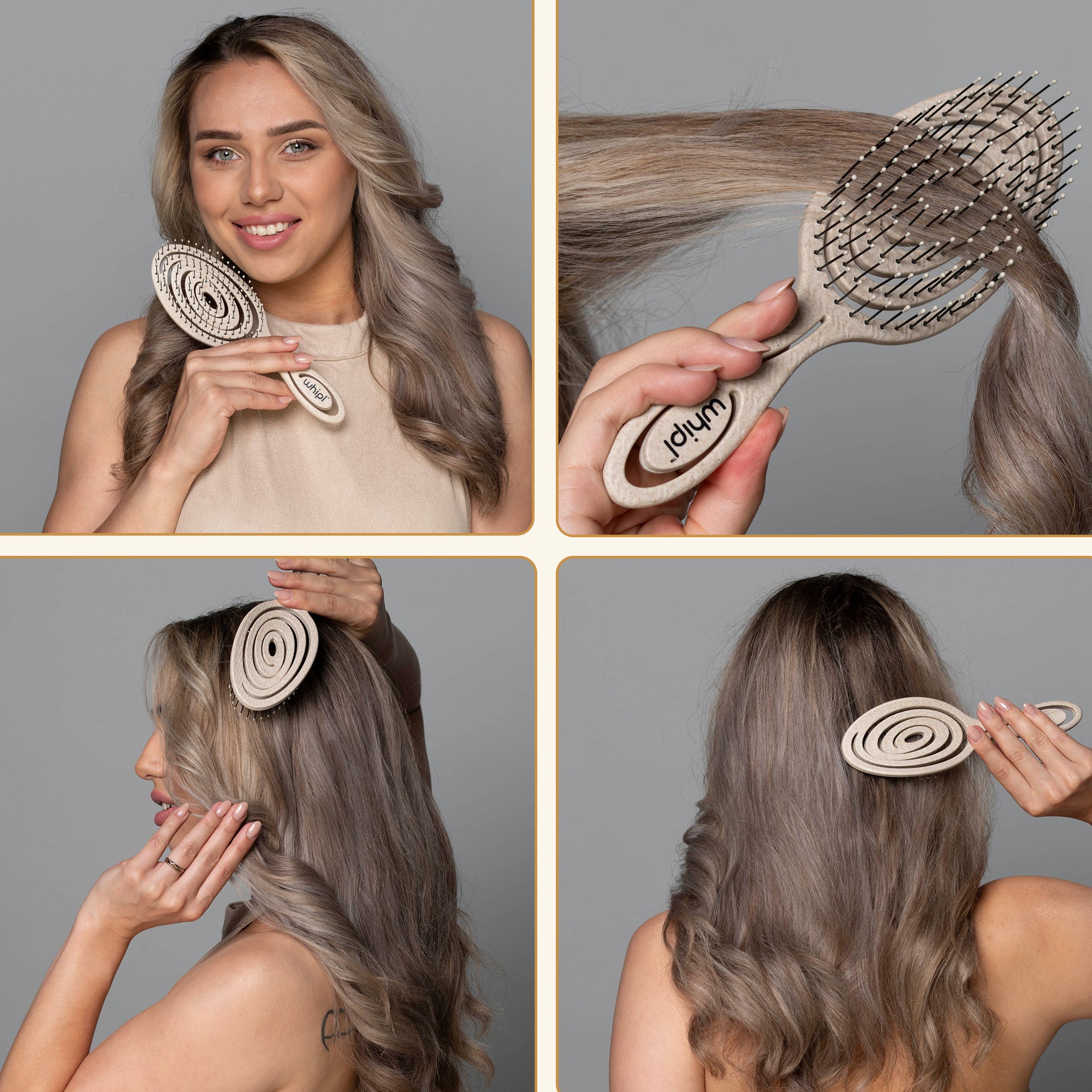 Cepillo desenredante con muelles helicoidales orgánicos Whipl™ Snail